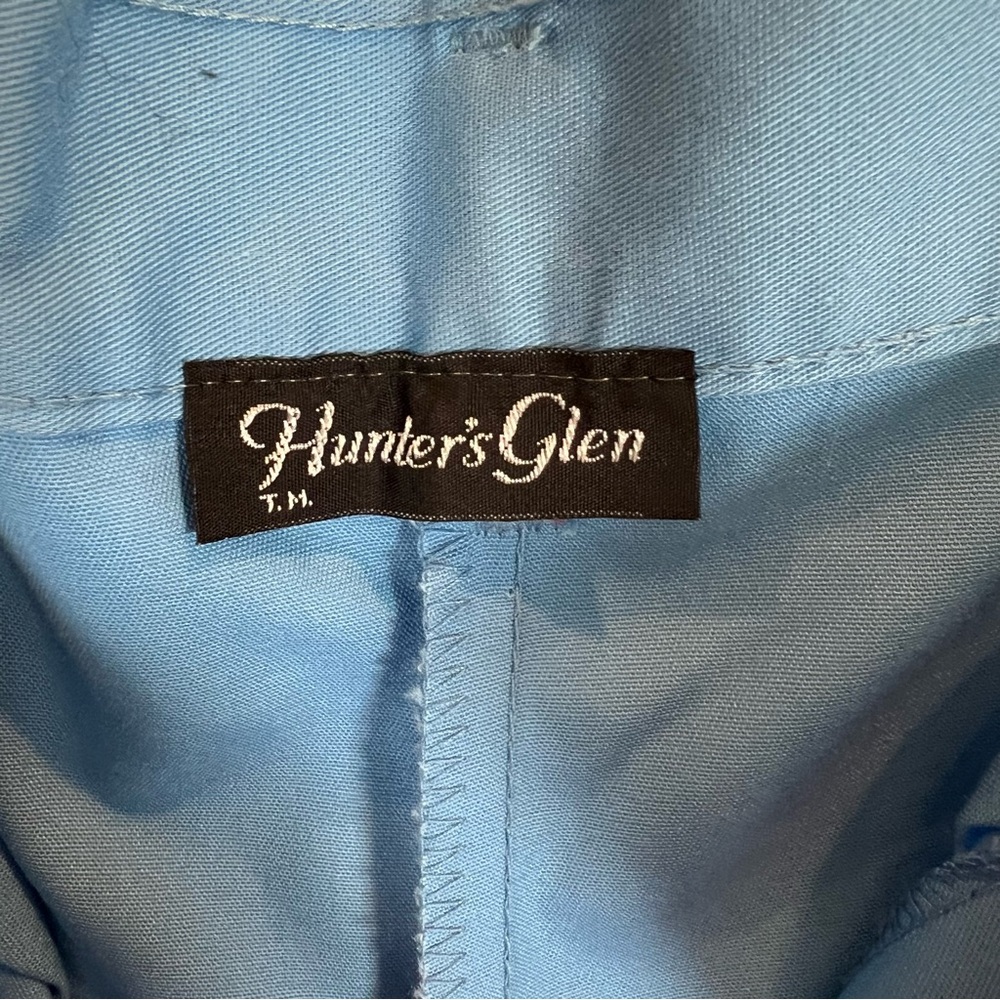 Hunter Glen NWT High Rise Bermuda Culotte Shorts Pleat Front Belted Blue 11/12 - Picture 6 of 13